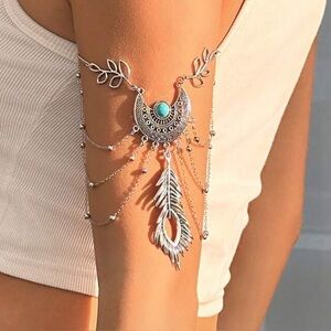 Silver and Turquoise Arm Cuff